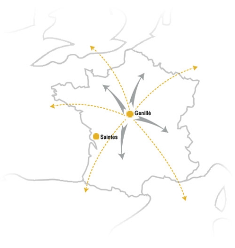 Carte des implantations Europe Caoutchouc